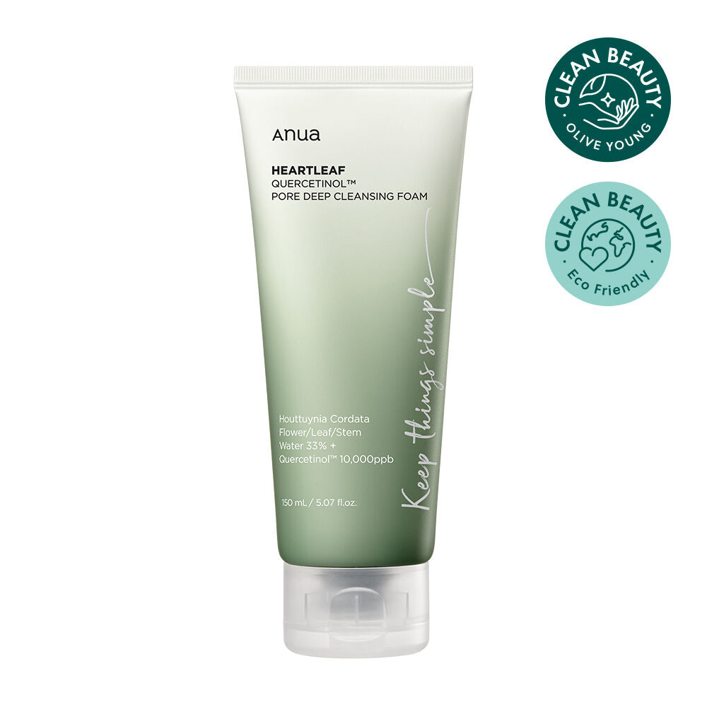 Anua Houttuynia cordata Quercetinol pore deep cleansing foam 毛孔深層清潔洗面奶 150ml oliveyoung優惠