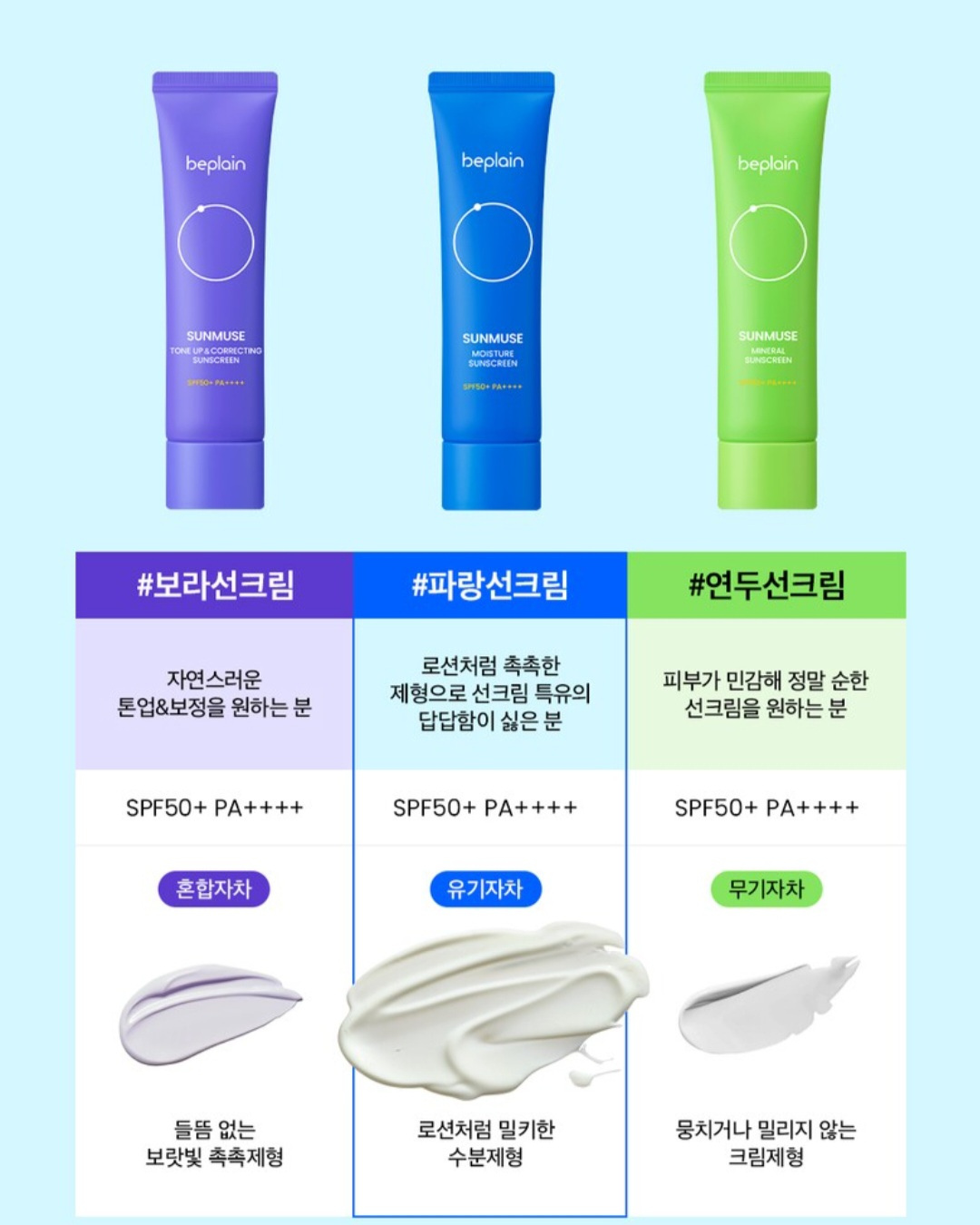 ✨️店主推薦✨️beplain Sunmuse Moisture Sun Cream Large Capacity 50ml [SPF50+/PA++++]